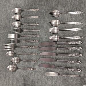 Vintage Oneida Community MY ROSE silverware fork spoon‎ knife